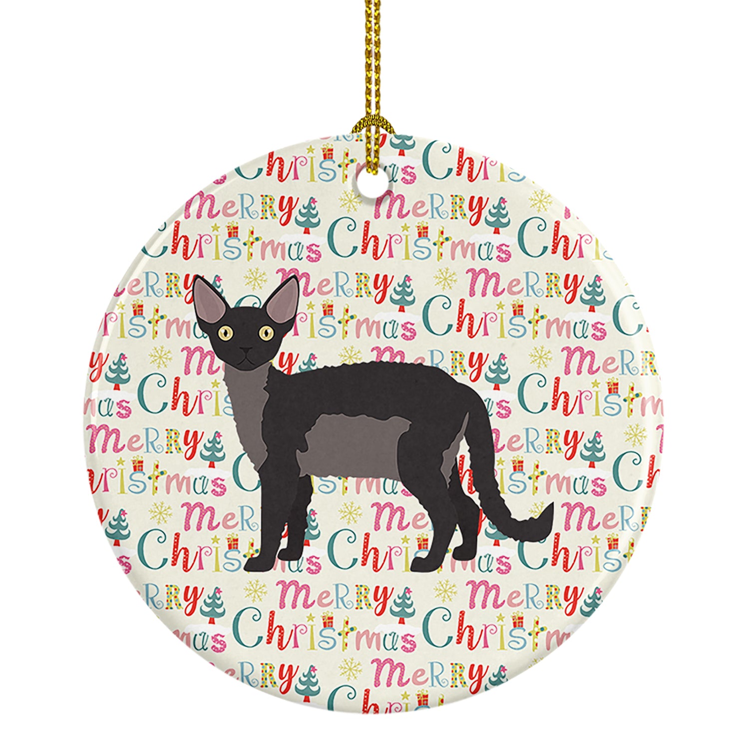 Buy this Devon Rex Cat Christmas Ceramic Ornament