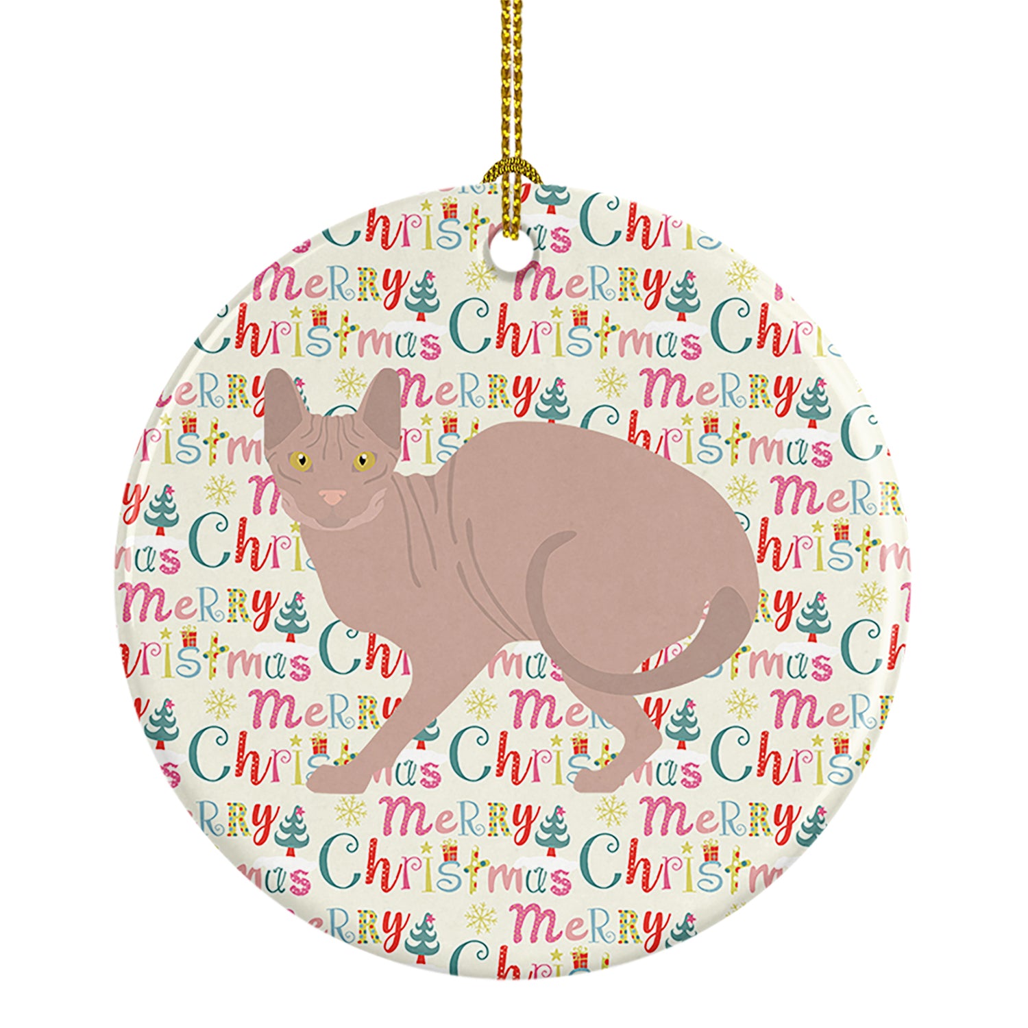 Buy this Don Sphynx #3 Cat Christmas Ceramic Ornament