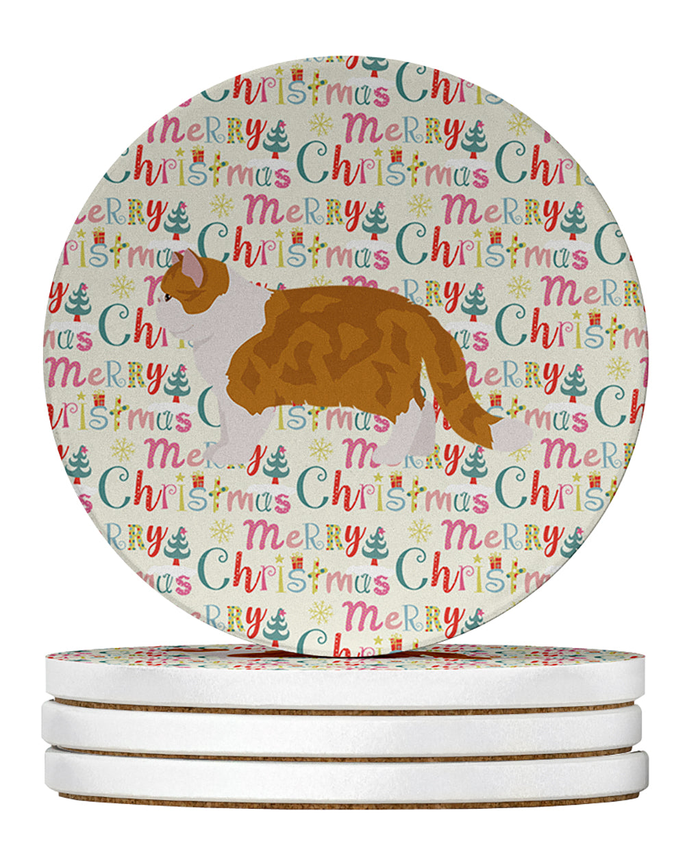 Buy this Exotic Shorthair #1 Cat Christmas Large Sandstone Coasters Pack of 4