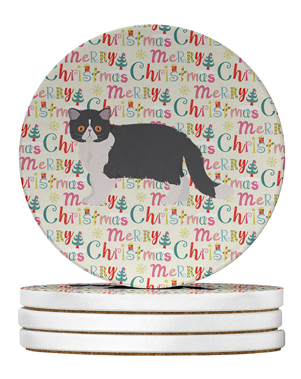 Buy this Exotic Shorthair #2 Cat Christmas Large Sandstone Coasters Pack of 4