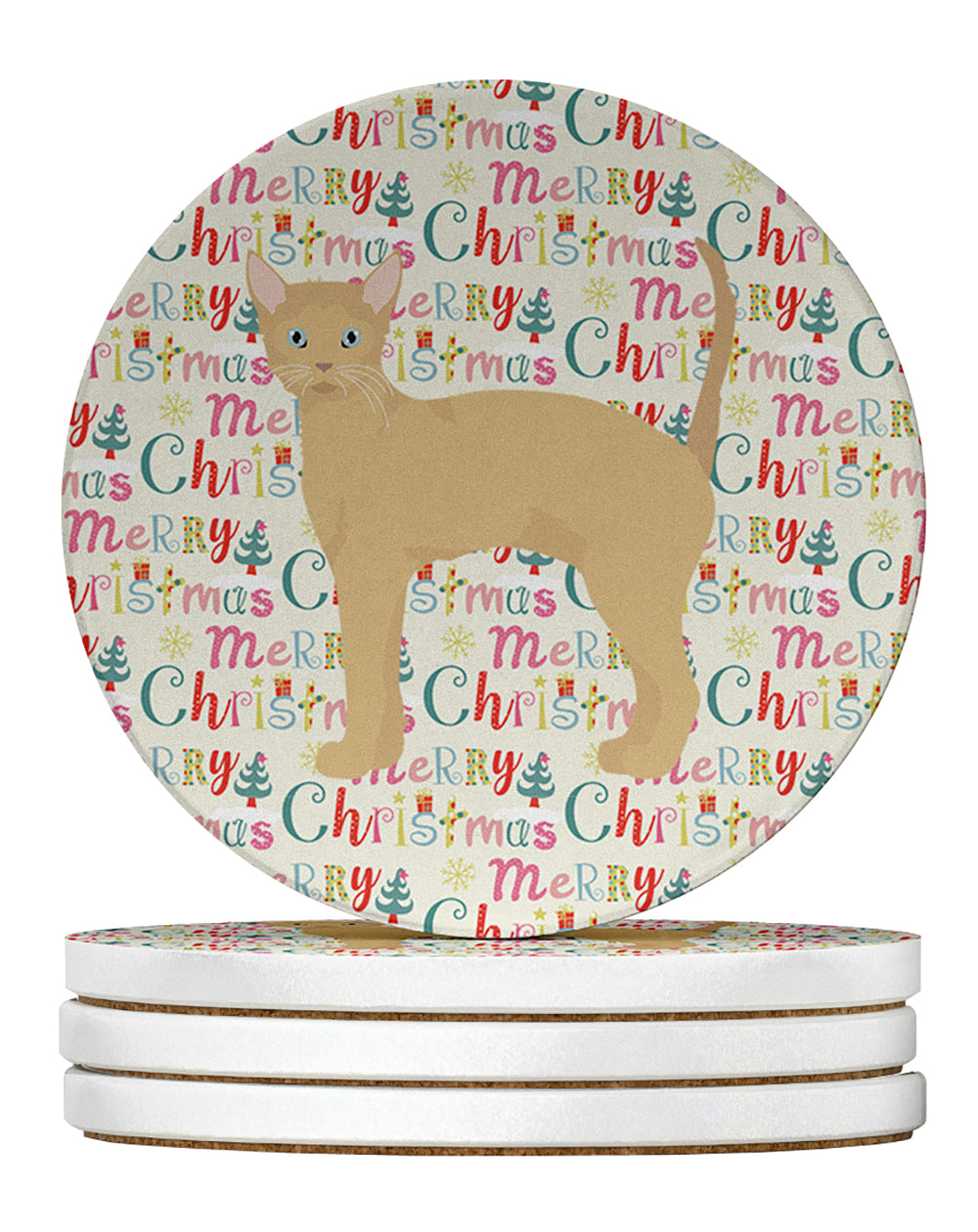 Buy this German Rex #2 Cat Christmas Large Sandstone Coasters Pack of 4