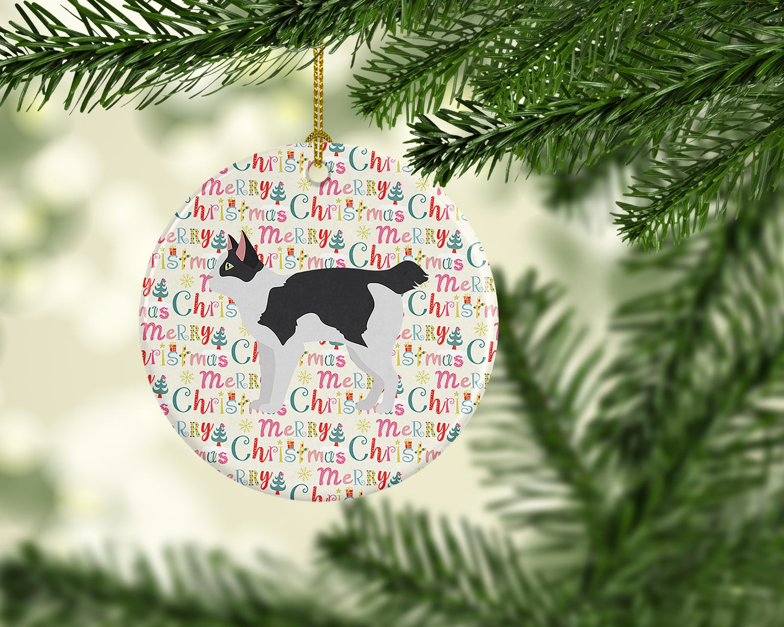 Caroline's Treasures Japanese Bobtail Cat Christmas Ceramic Ornament