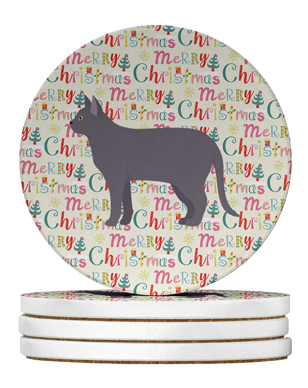 Buy this Korat #2 Cat Christmas Large Sandstone Coasters Pack of 4