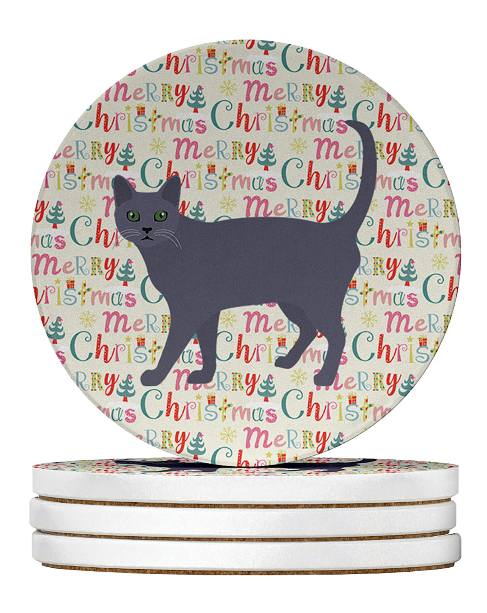 Buy this Korat #3 Cat Christmas Large Sandstone Coasters Pack of 4