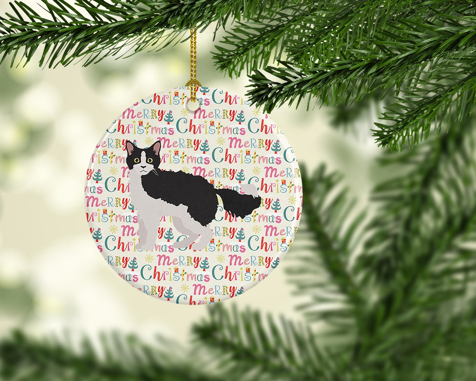 Buy this La Perm #1 Cat Christmas Ceramic Ornament