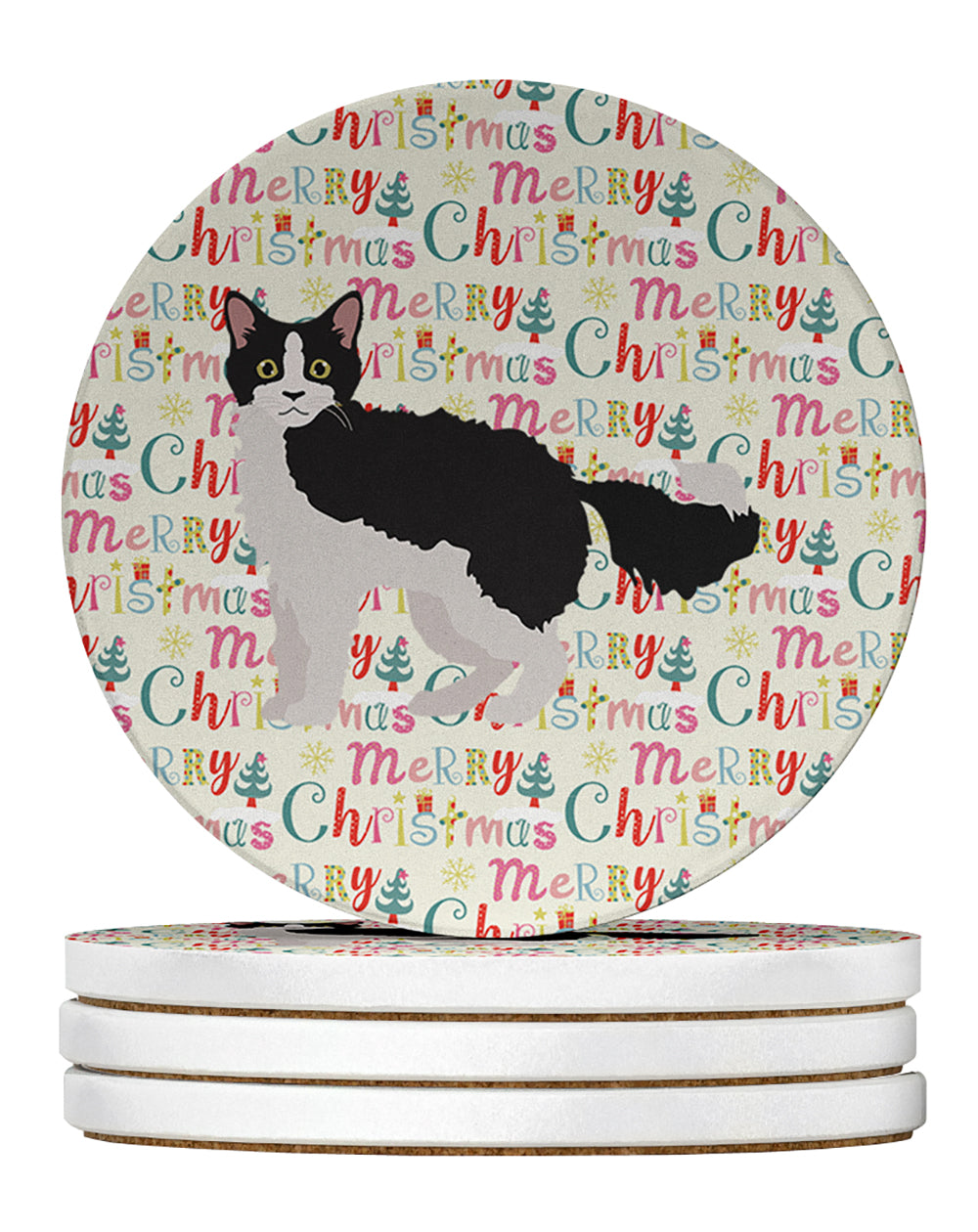 Buy this La Perm #1 Cat Christmas Large Sandstone Coasters Pack of 4