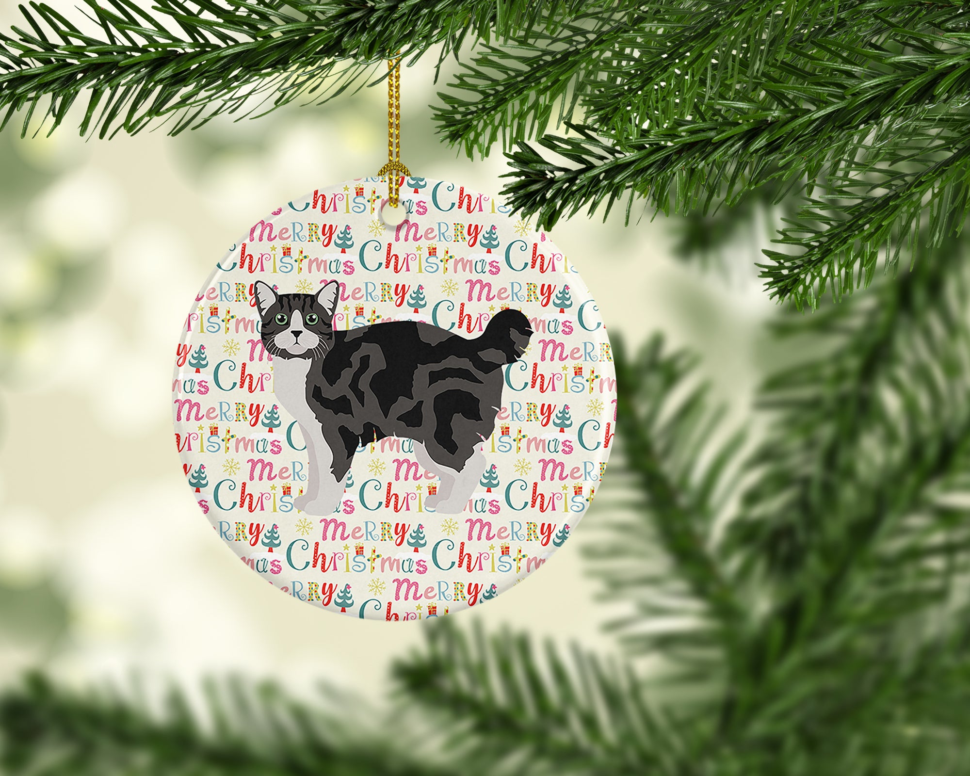 Buy this Manx #1 Cat Christmas Ceramic Ornament