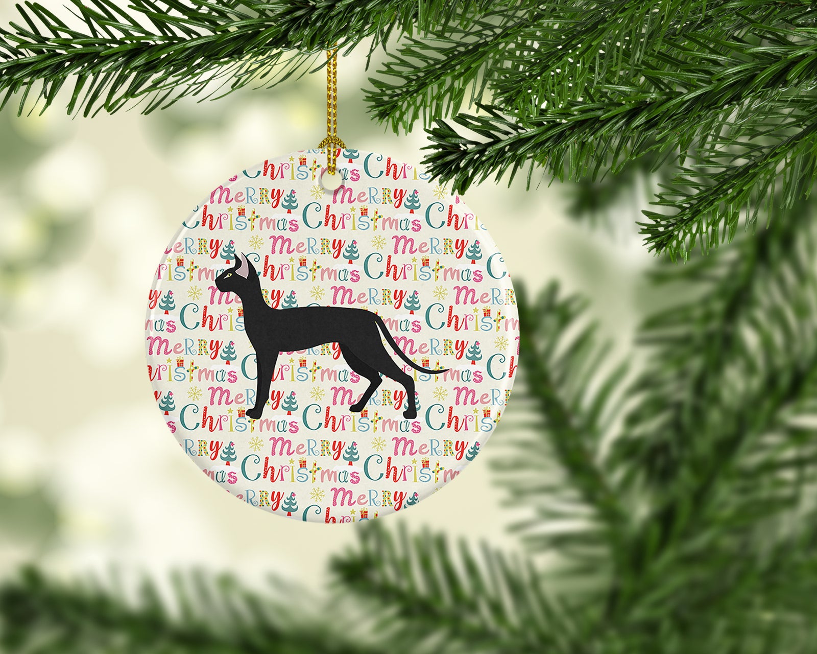 Buy this Oriental Shorthair #1 Cat Christmas Ceramic Ornament