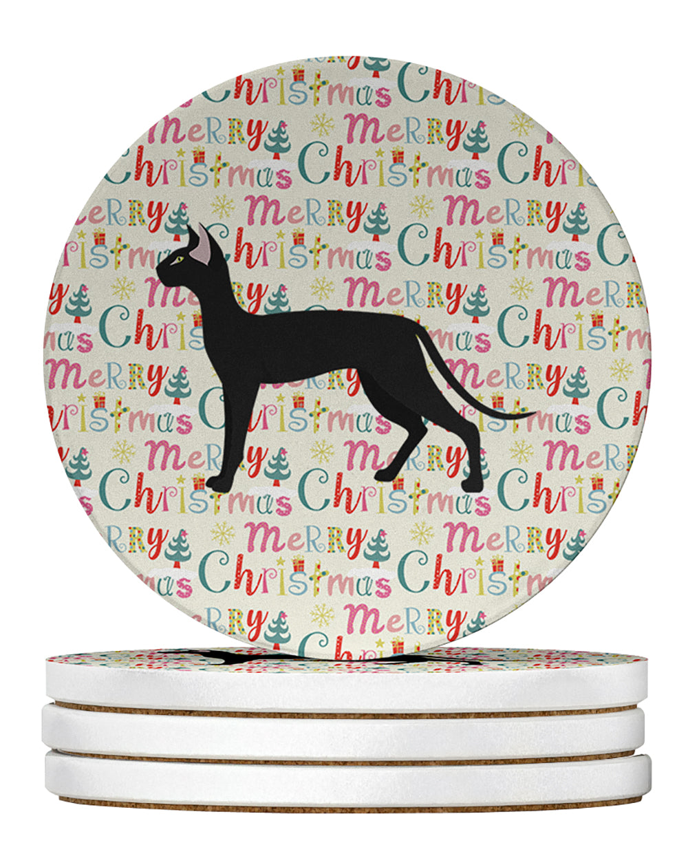 Buy this Oriental Shorthair #1 Cat Christmas Large Sandstone Coasters Pack of 4