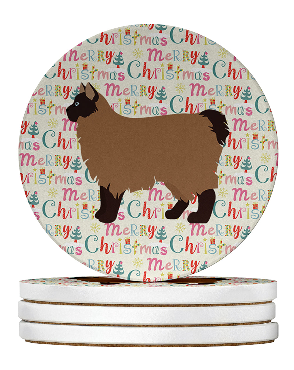 Buy this Owyhee Bob #2 Cat Christmas Large Sandstone Coasters Pack of 4