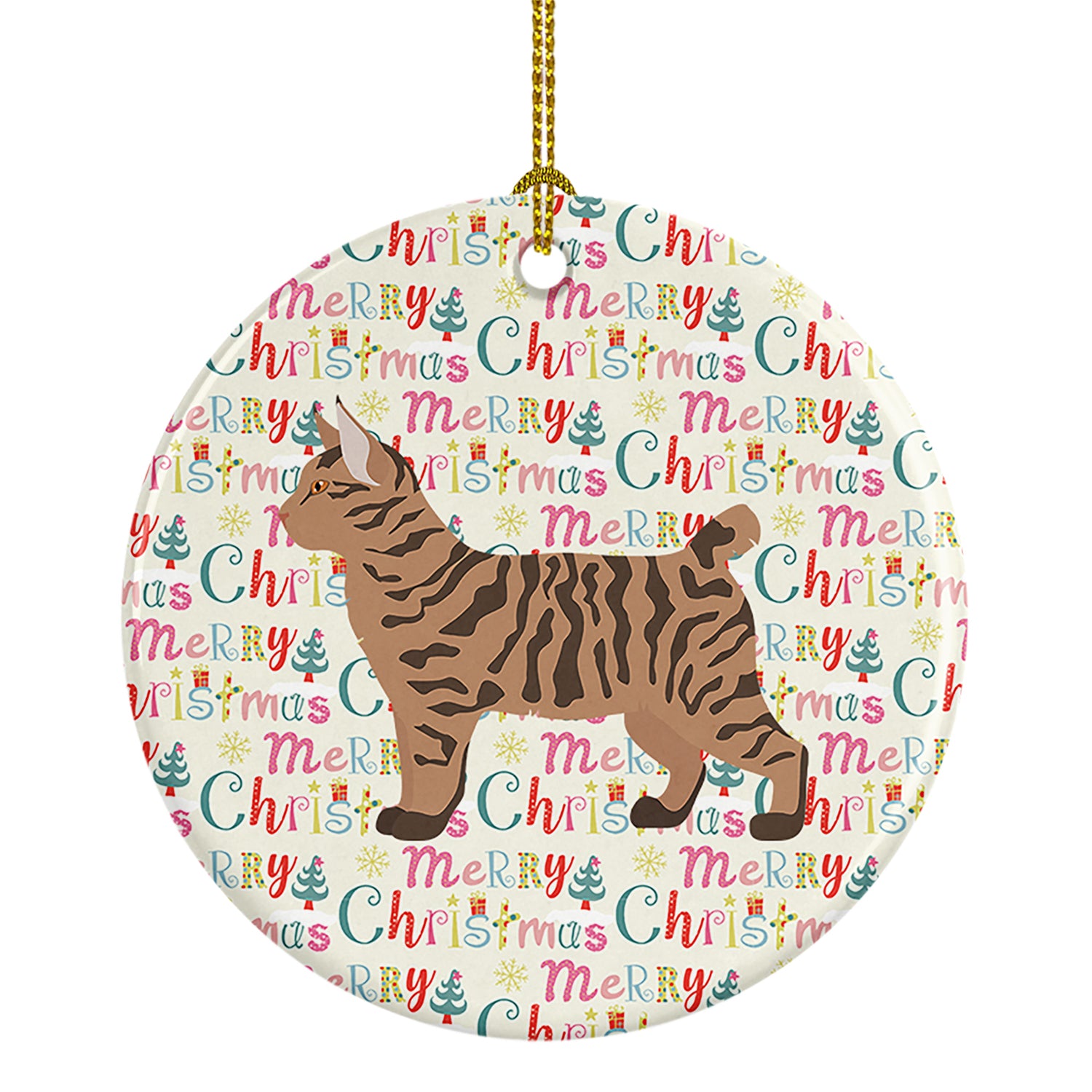 Buy this Pixie Bob #2 Cat Christmas Ceramic Ornament