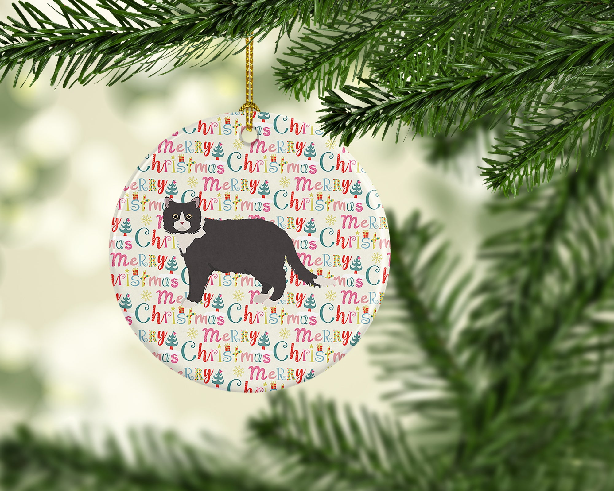 Buy this Poodle Cat #1 Cat Christmas Ceramic Ornament