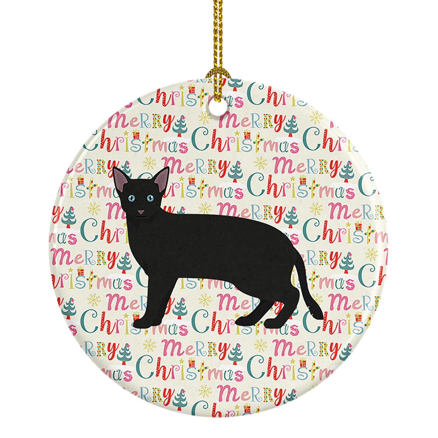Buy this Russian White Black #1 Cat Christmas Ceramic Ornament