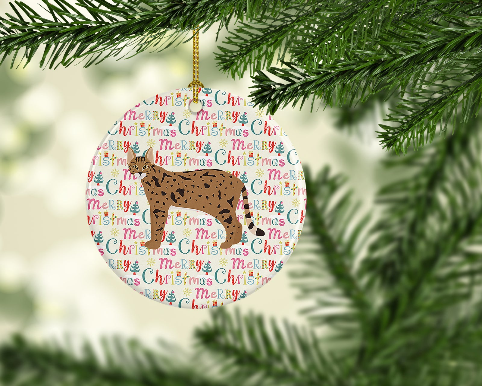Buy this Savannah #1 Cat Christmas Ceramic Ornament
