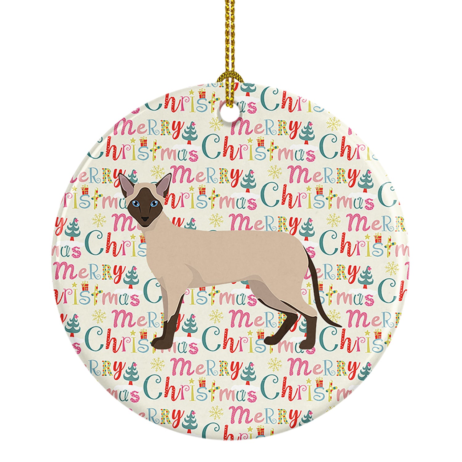 Buy this Siamese Modern #2 Cat Christmas Ceramic Ornament