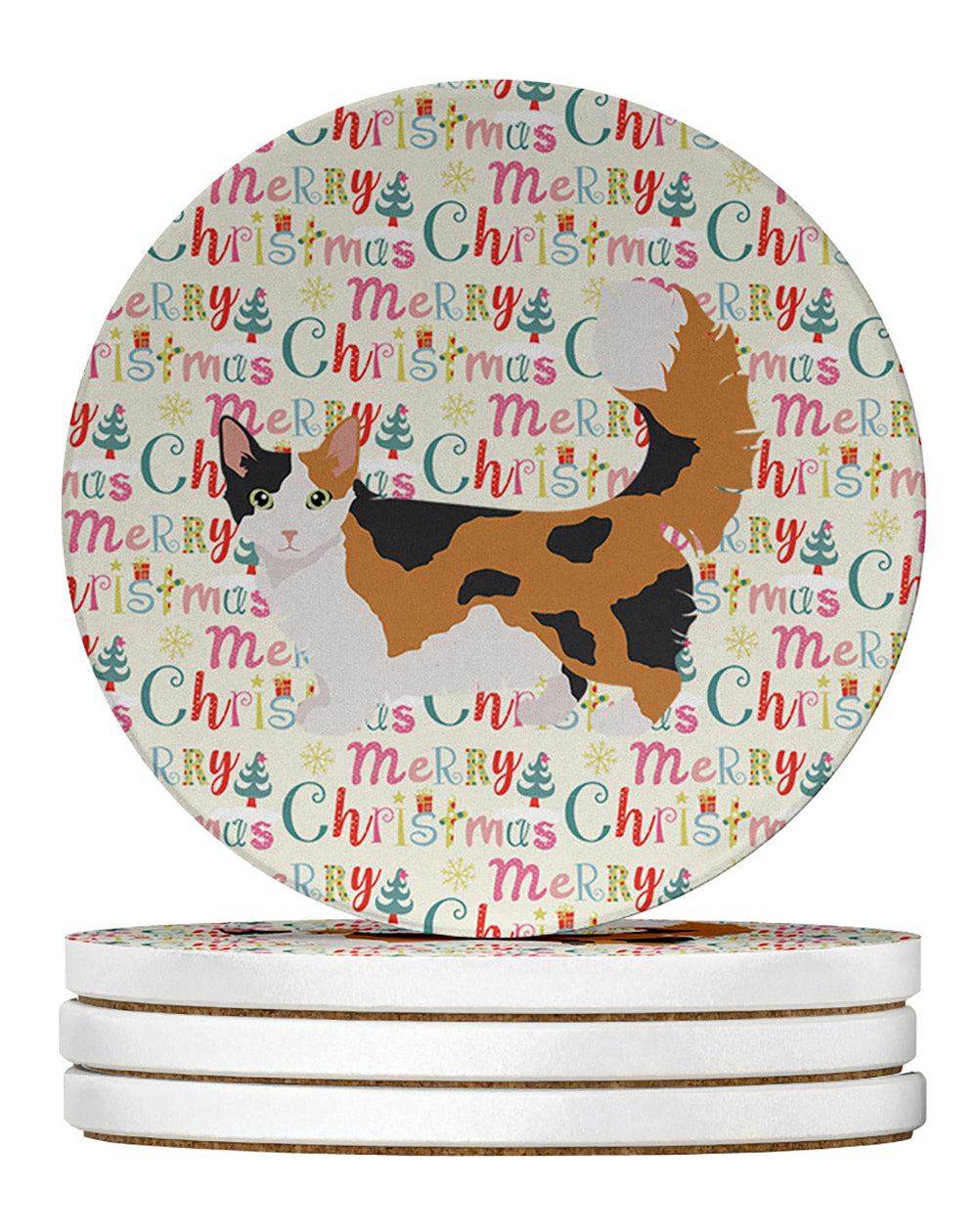 Buy this Skookum Cat Christmas Large Sandstone Coasters Pack of 4
