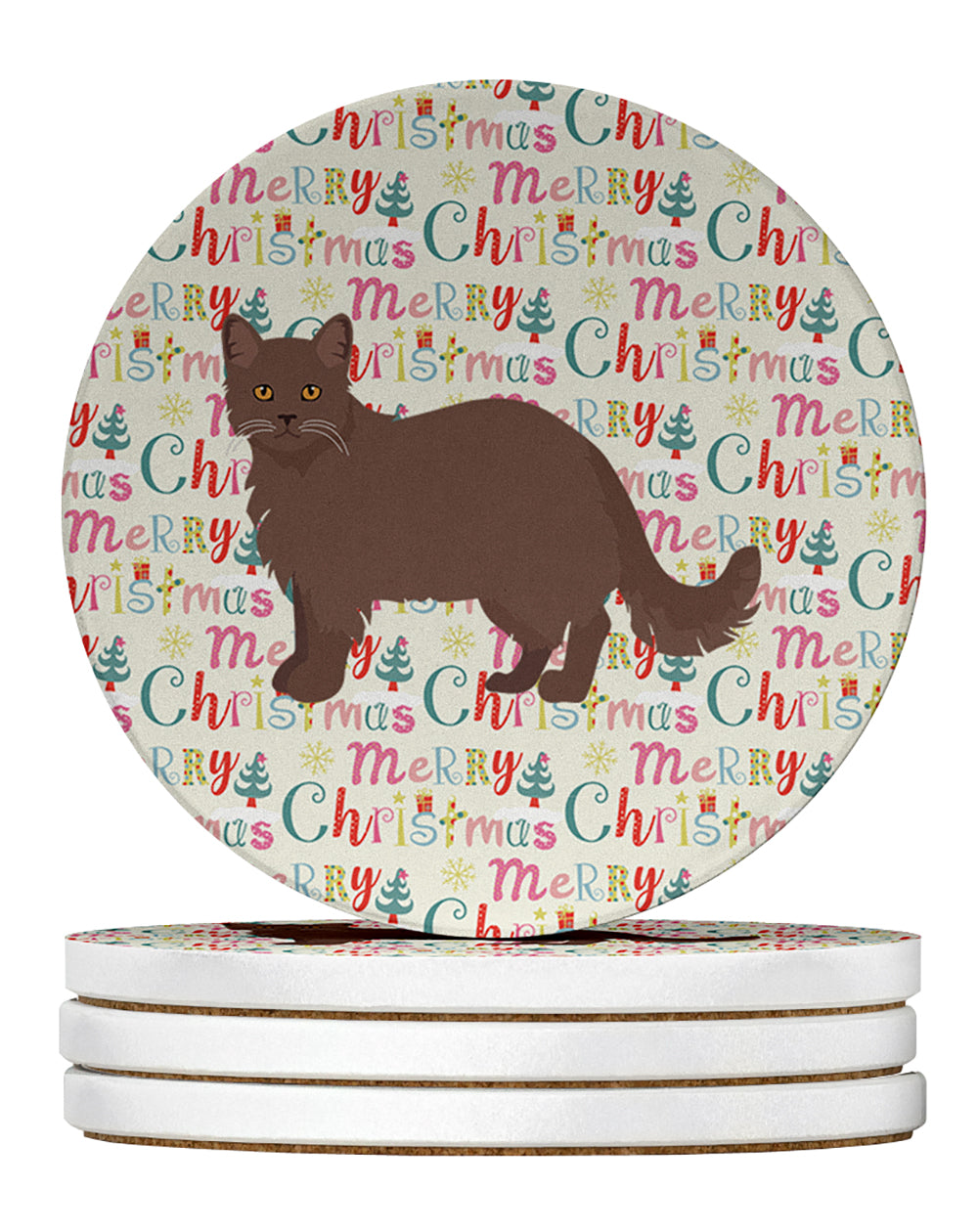 Buy this York Chocolate #1 Cat Christmas Large Sandstone Coasters Pack of 4