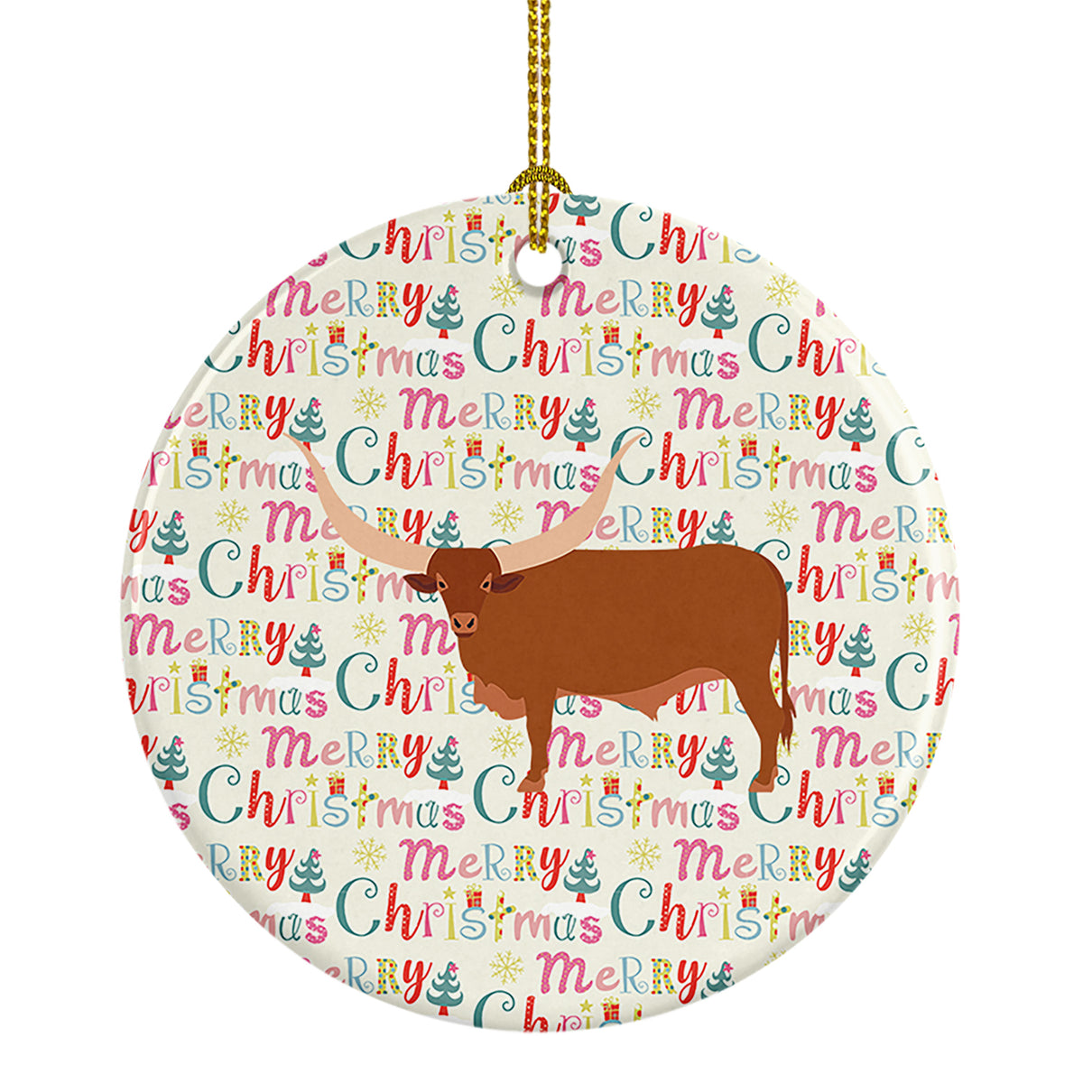 Buy this Ankole-Watusu Cow Christmas Ceramic Ornament