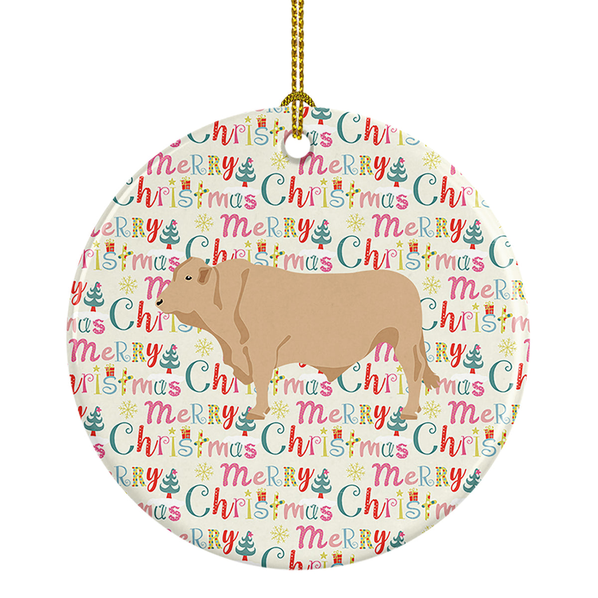 Buy this Charolais Cow Christmas Ceramic Ornament
