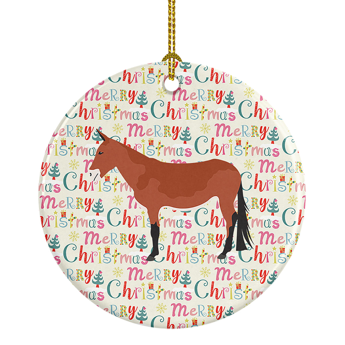 Buy this Mule Christmas Ceramic Ornament
