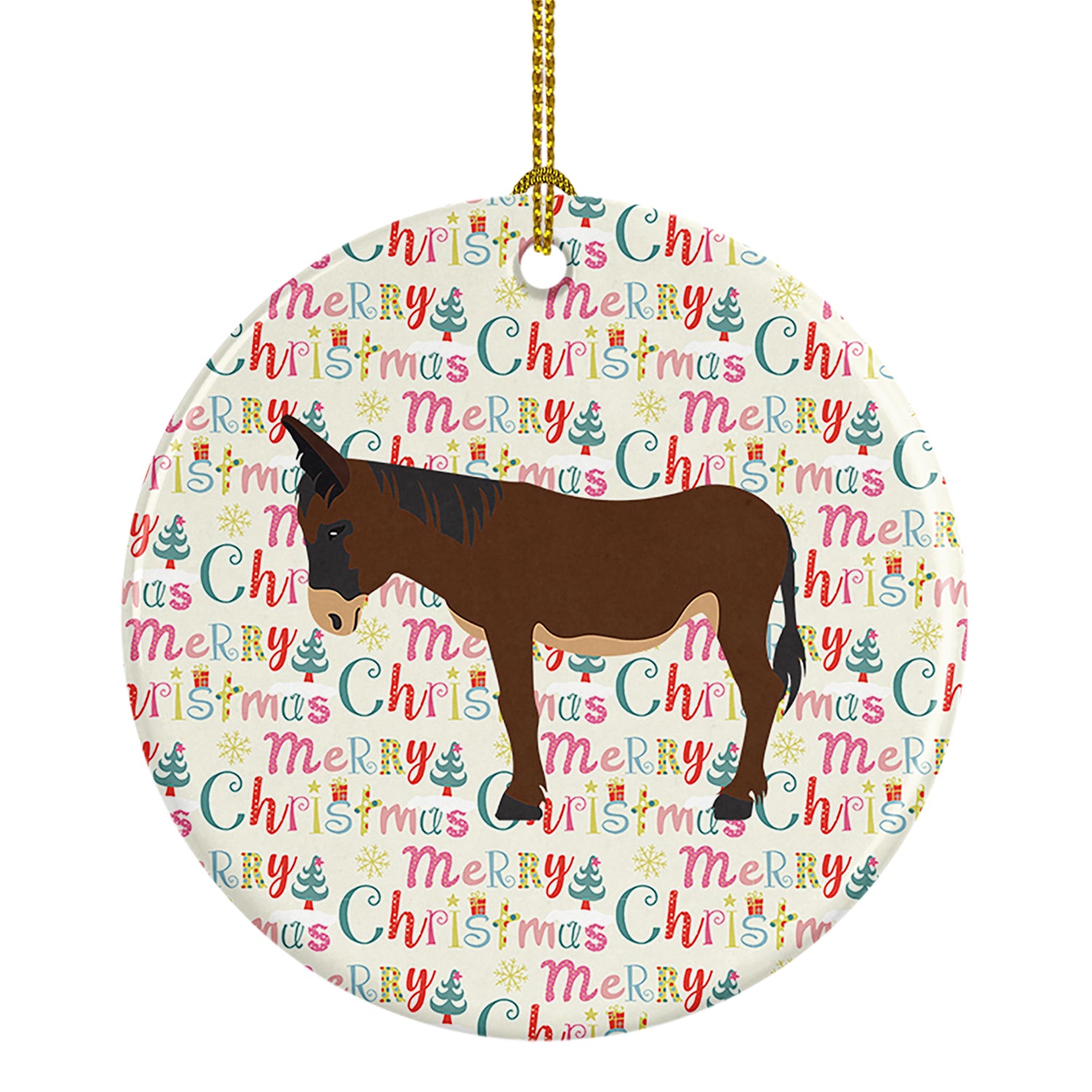 Buy this Zamorano-Leones Donkey Christmas Ceramic Ornament