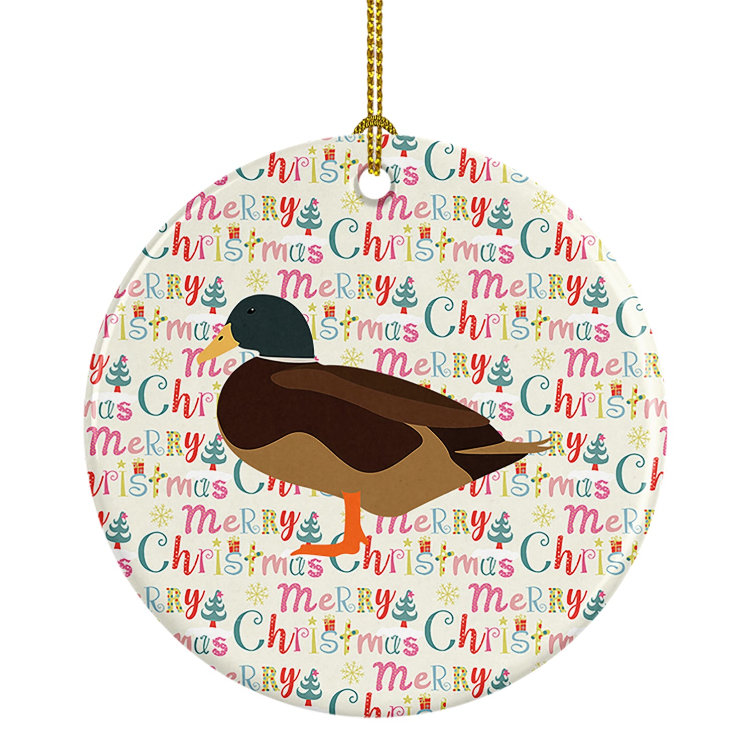 Buy this Silver Bantam Duck Christmas Ceramic Ornament