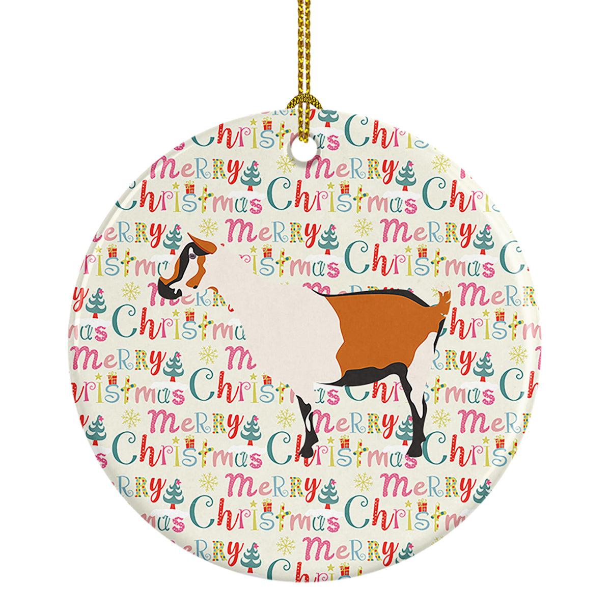 Buy this Alpine Goat Christmas Ceramic Ornament