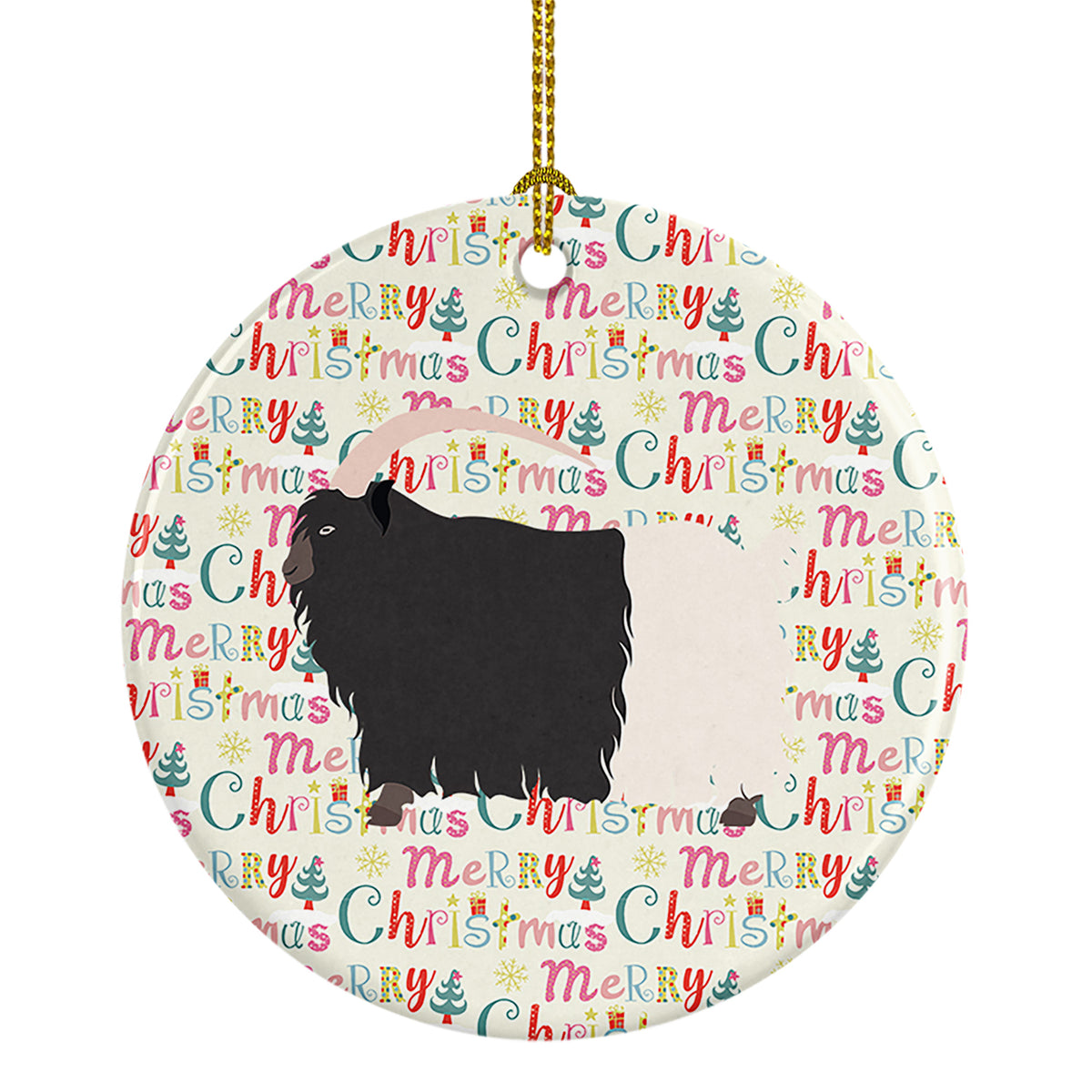Buy this Welsh Black-Necked Goat Christmas Ceramic Ornament