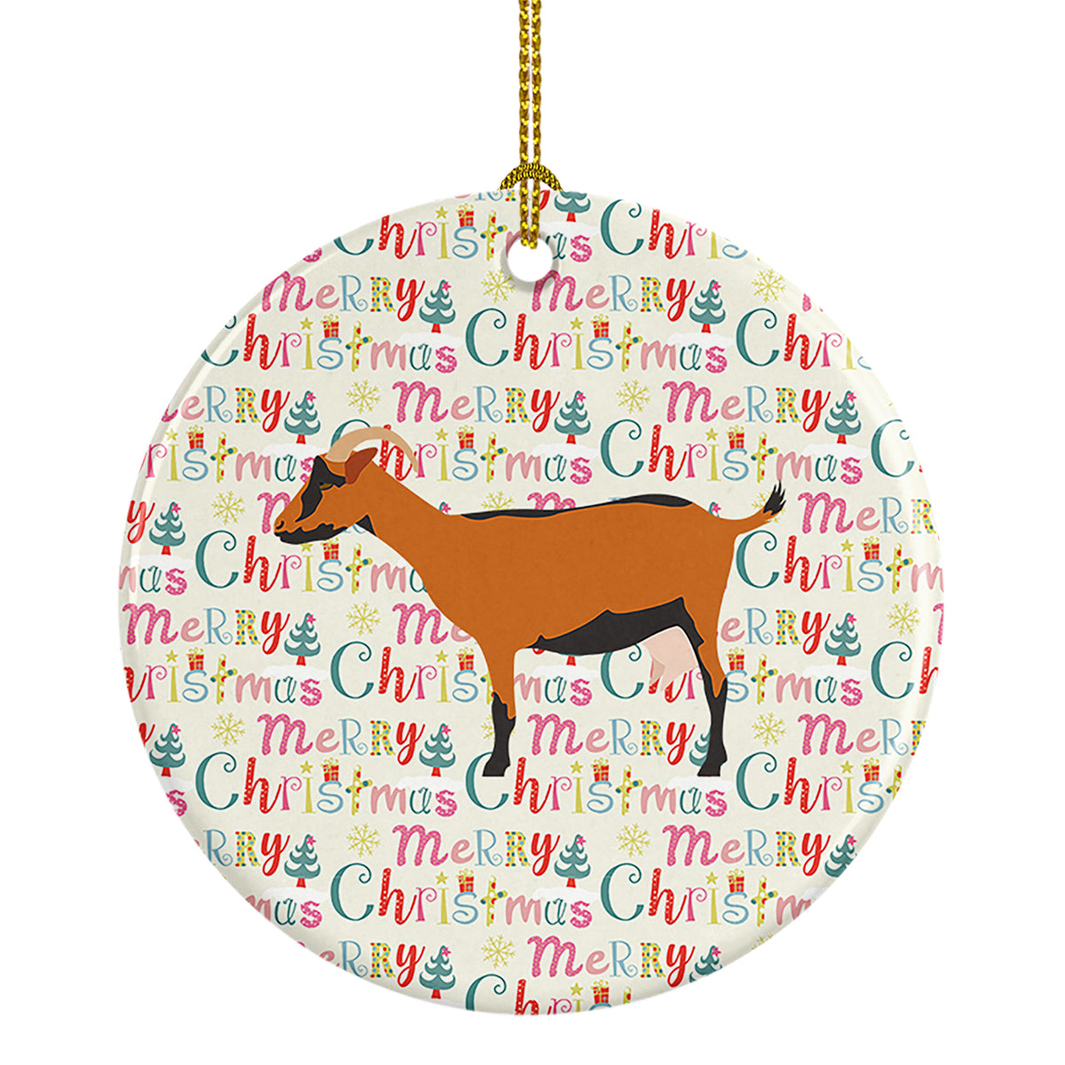 Buy this Oberhasli Goat Christmas Ceramic Ornament