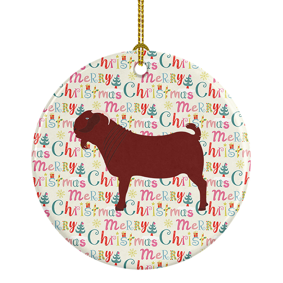 Buy this Kalahari Red Goat Christmas Ceramic Ornament