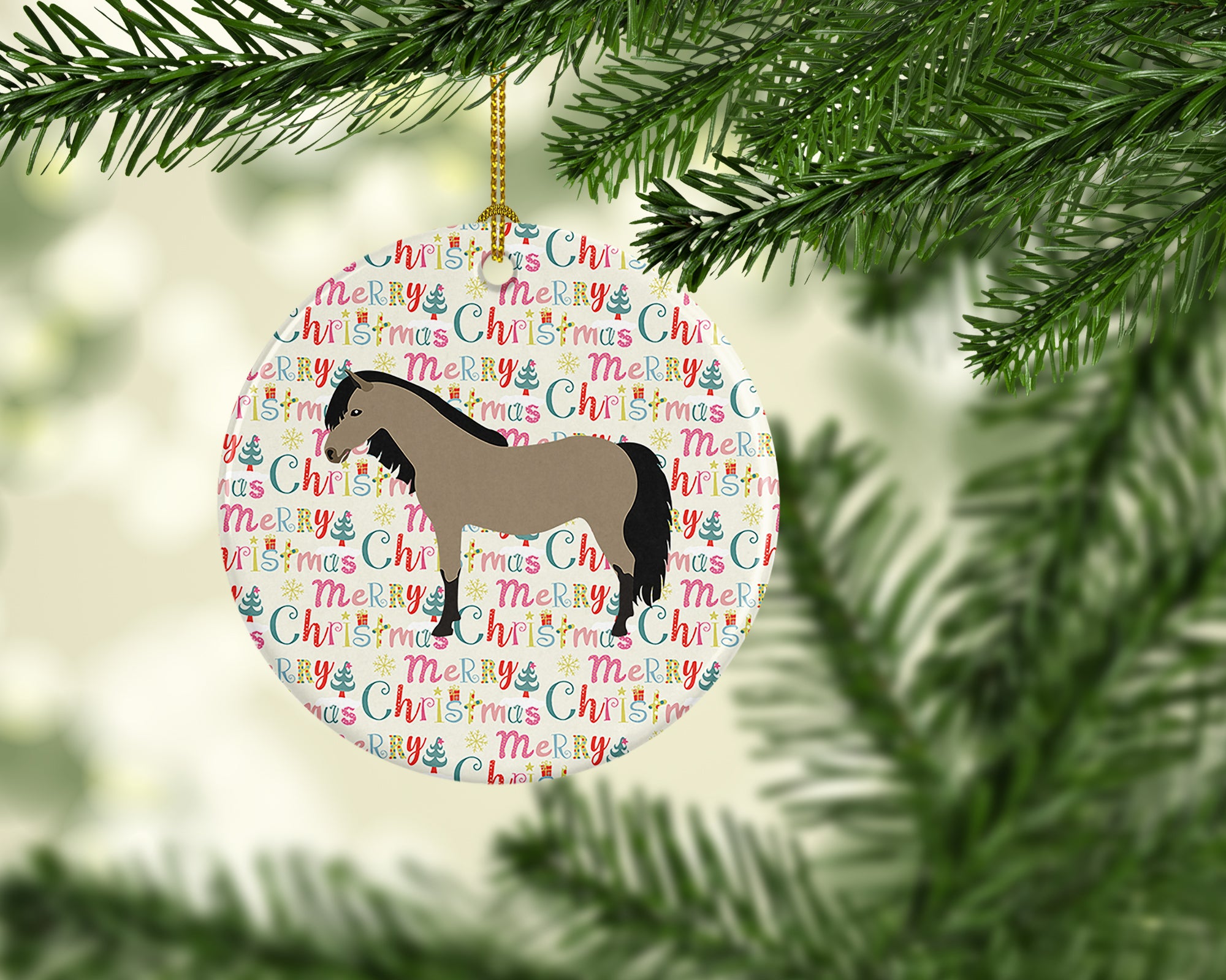 Welsh Pony Horse Christmas Ceramic Ornament - the-store.com