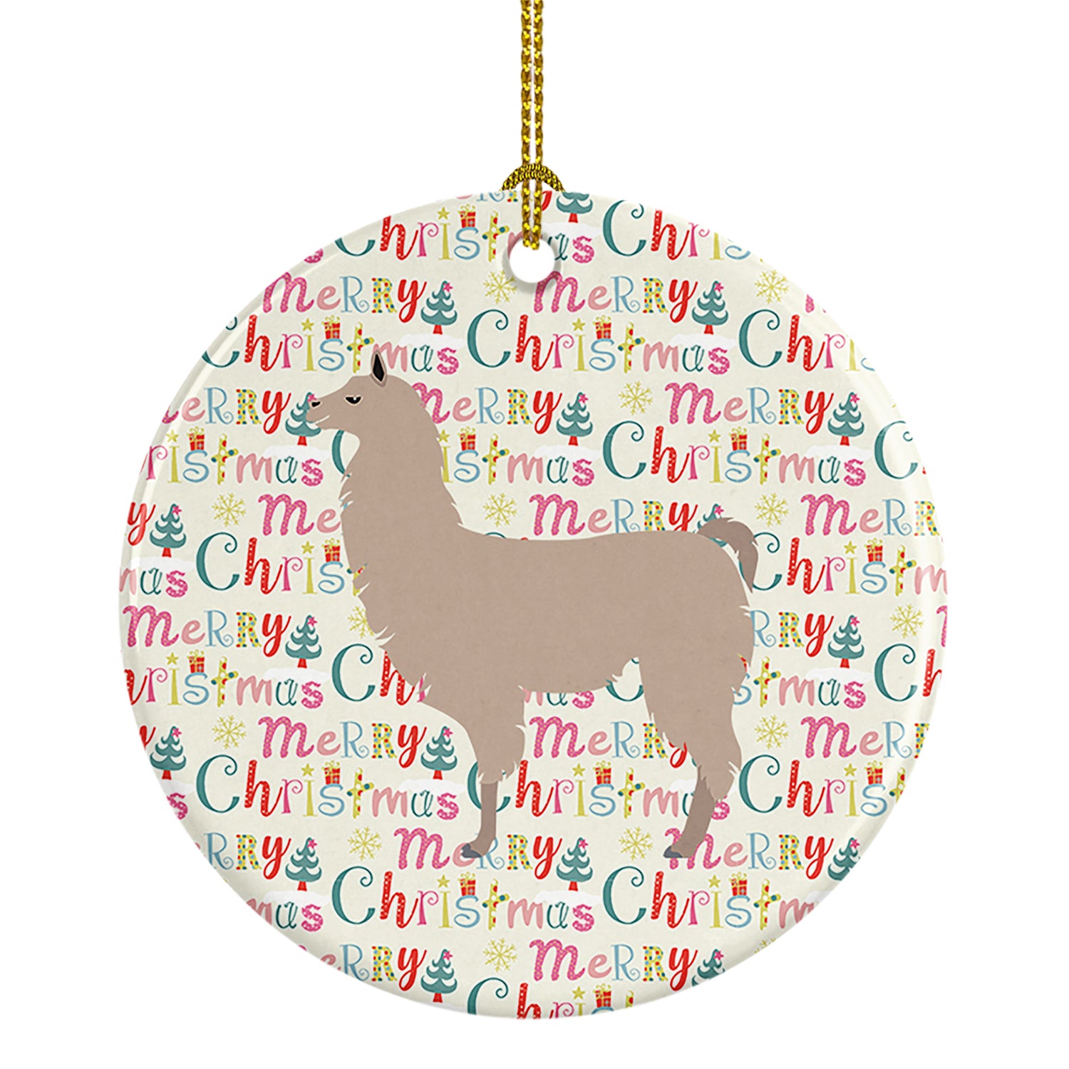Buy this Llama Christmas Ceramic Ornament