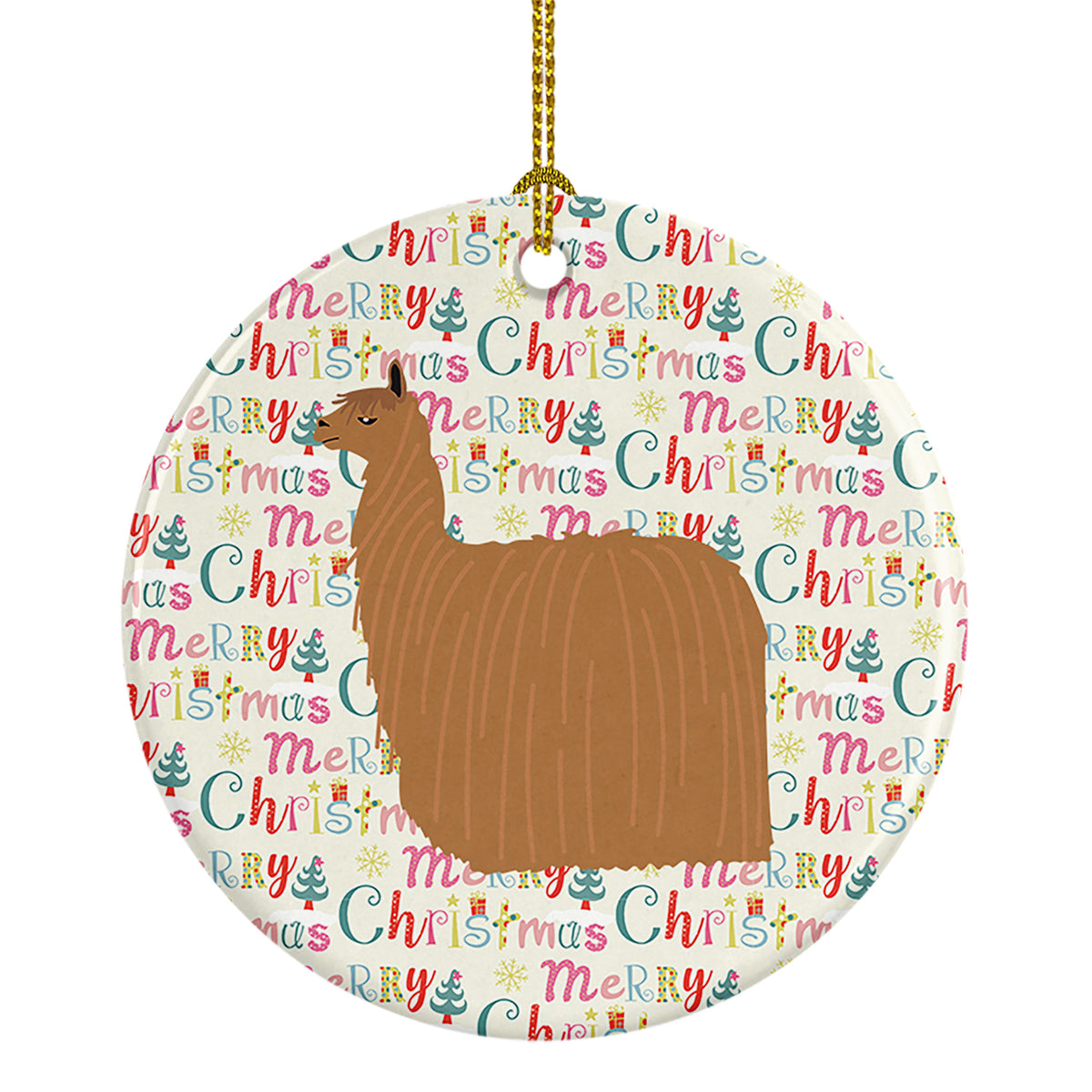 Buy this Alpaca Suri Christmas Ceramic Ornament
