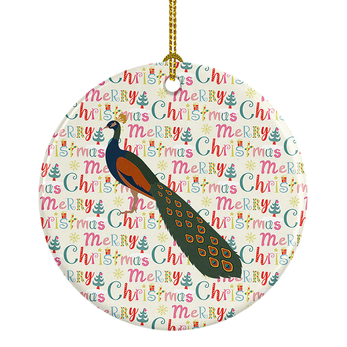 Buy this Indian Peacock Peafowl Christmas Ceramic Ornament