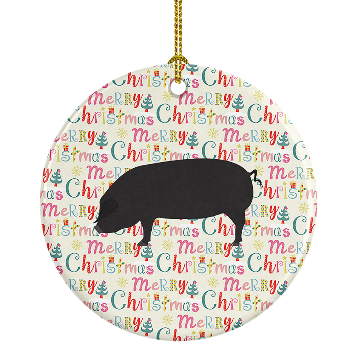 Buy this Devon Large Black Pig Christmas Ceramic Ornament
