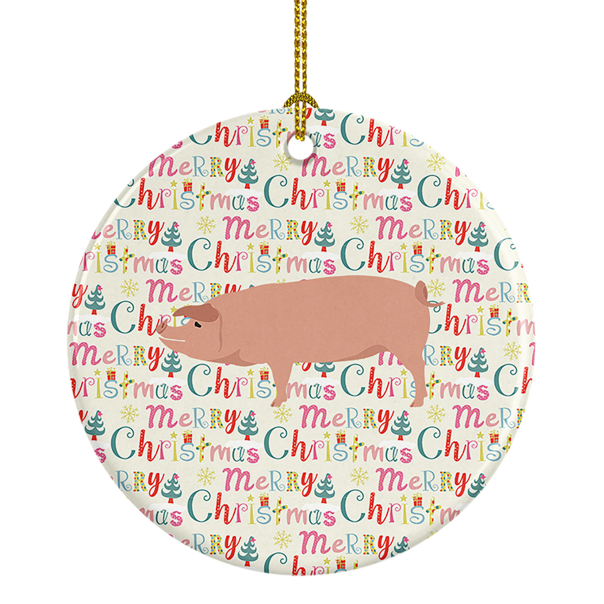 Buy this American Landrace Pig Christmas Ceramic Ornament