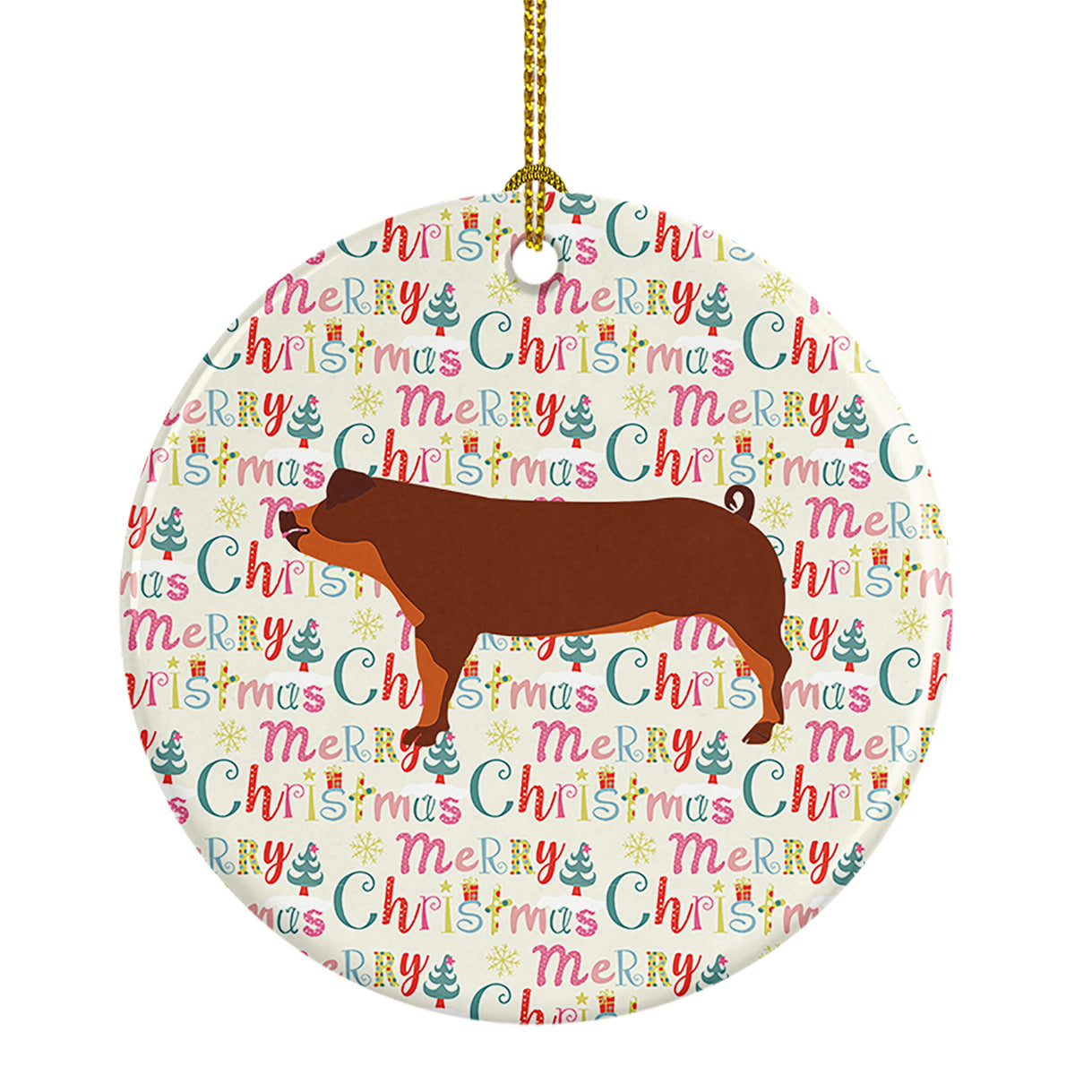 Buy this Duroc Pig Christmas Ceramic Ornament