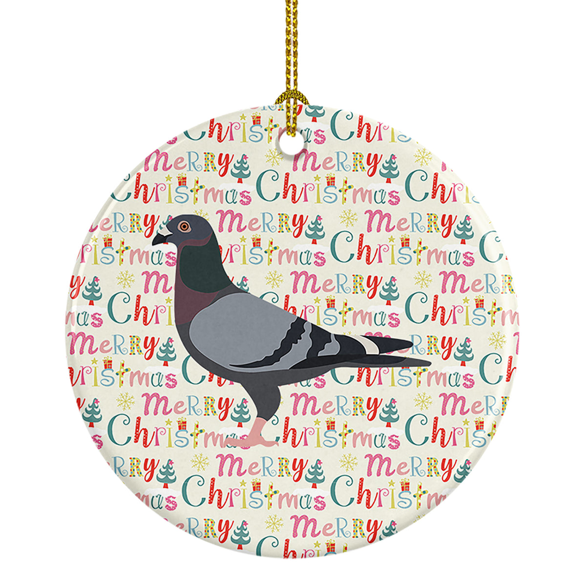 Caroline's Treasures Racing Pigeon Christmas Ceramic Ornament