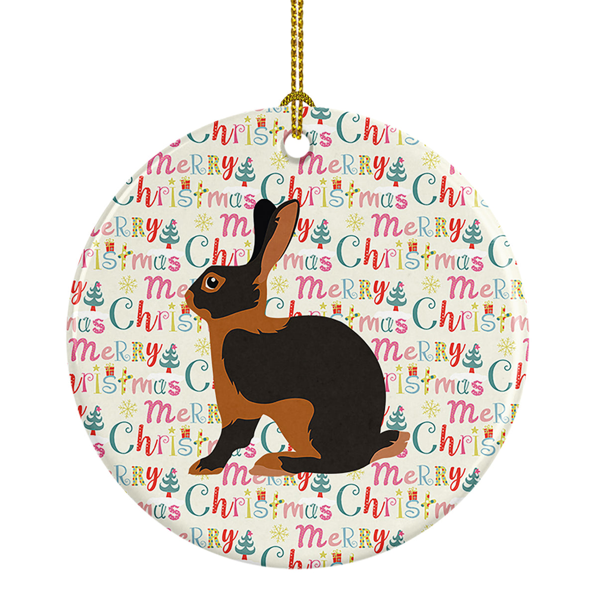 Buy this Tan Rabbit Christmas Ceramic Ornament