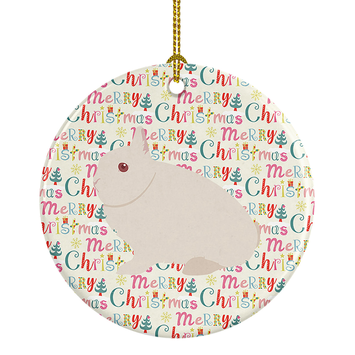 Buy this Hermelin Rabbit Christmas Ceramic Ornament