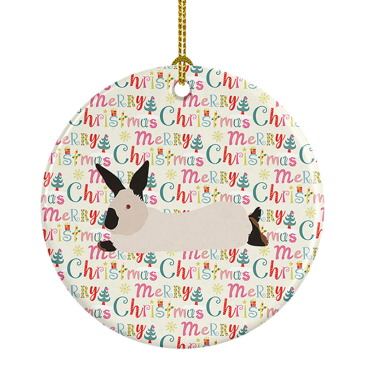 Buy this California White Rabbit Christmas Ceramic Ornament