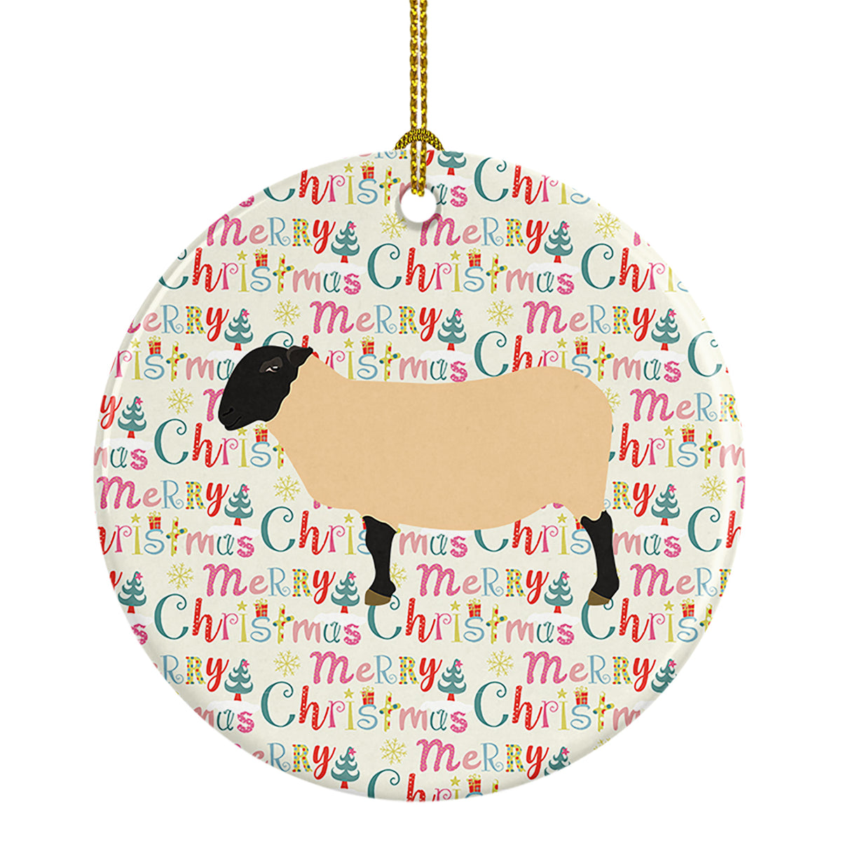 Buy this Suffolk Sheep Christmas Ceramic Ornament