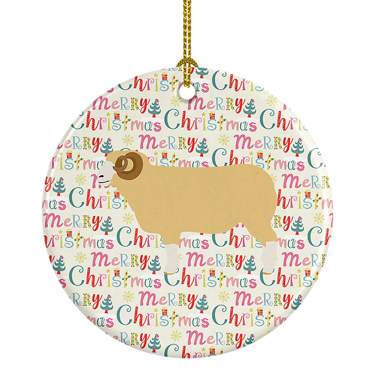 Buy this Horned Dorset Sheep Christmas Ceramic Ornament