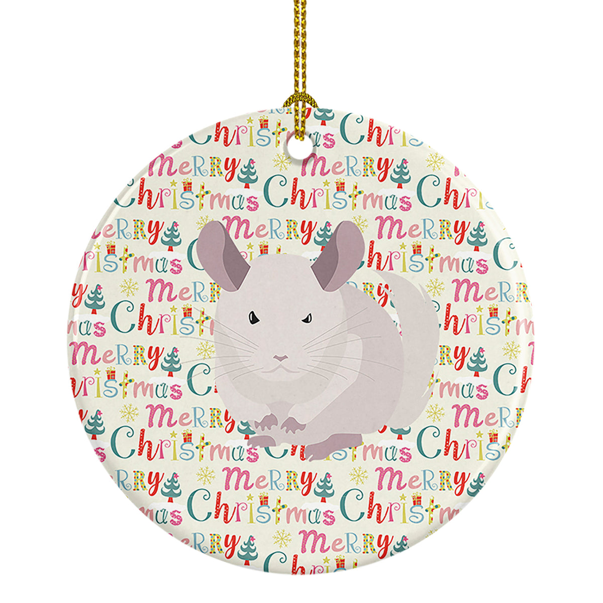 Buy this White Dominant Chinchilla Christmas Ceramic Ornament