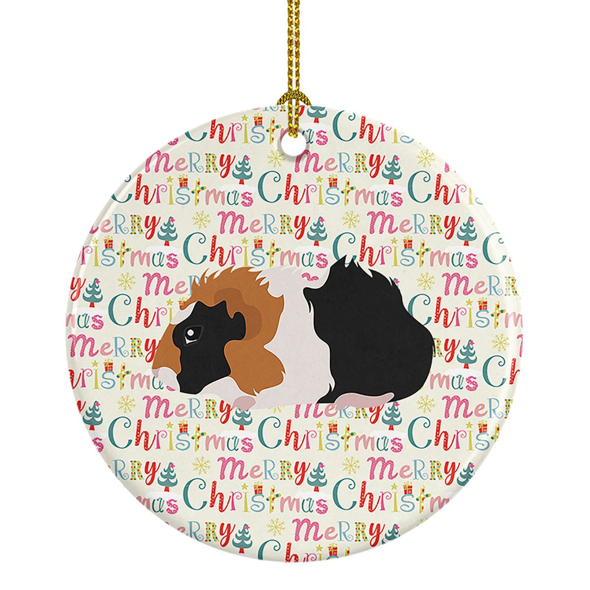 Buy this Abyssinian Guinea Pig Christmas Ceramic Ornament