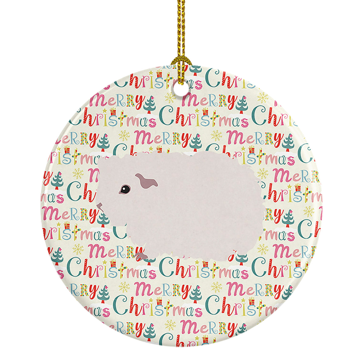 Buy this Merino Guinea Pig Christmas Ceramic Ornament