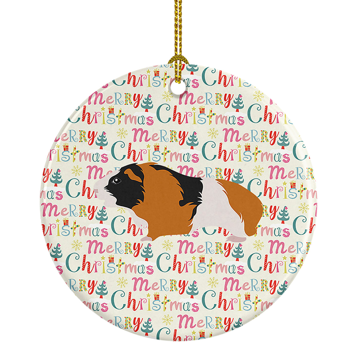 Buy this Rex Guinea Pig Christmas Ceramic Ornament