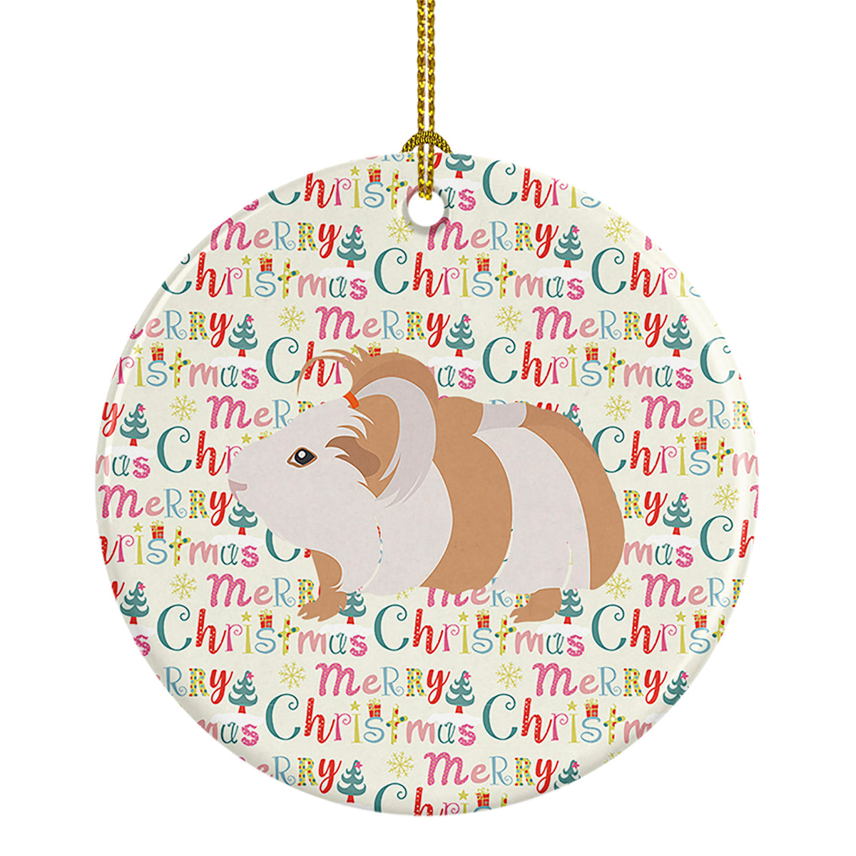 Buy this Silkie Guinea Pig Christmas Ceramic Ornament