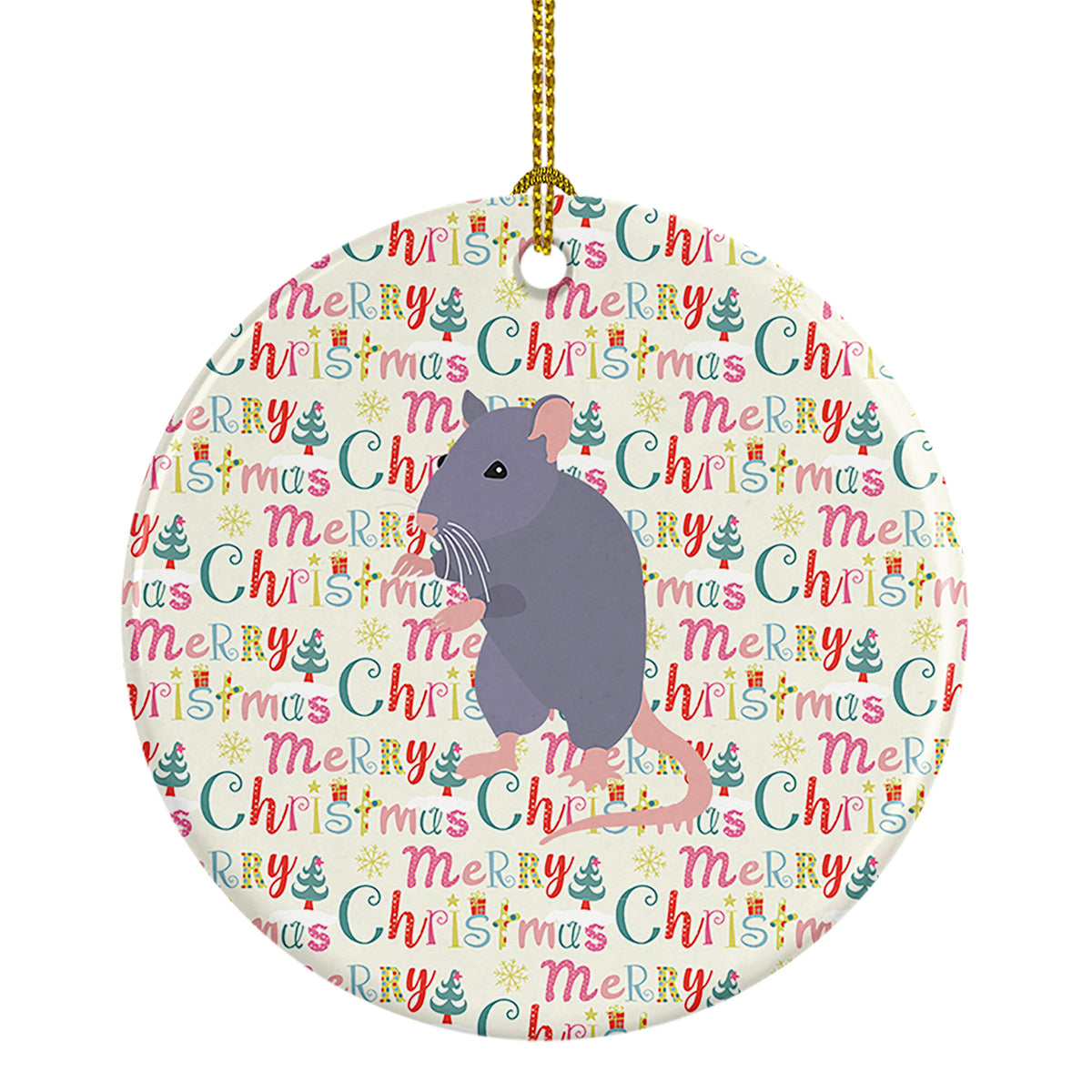 Buy this Blue Rat Christmas Ceramic Ornament