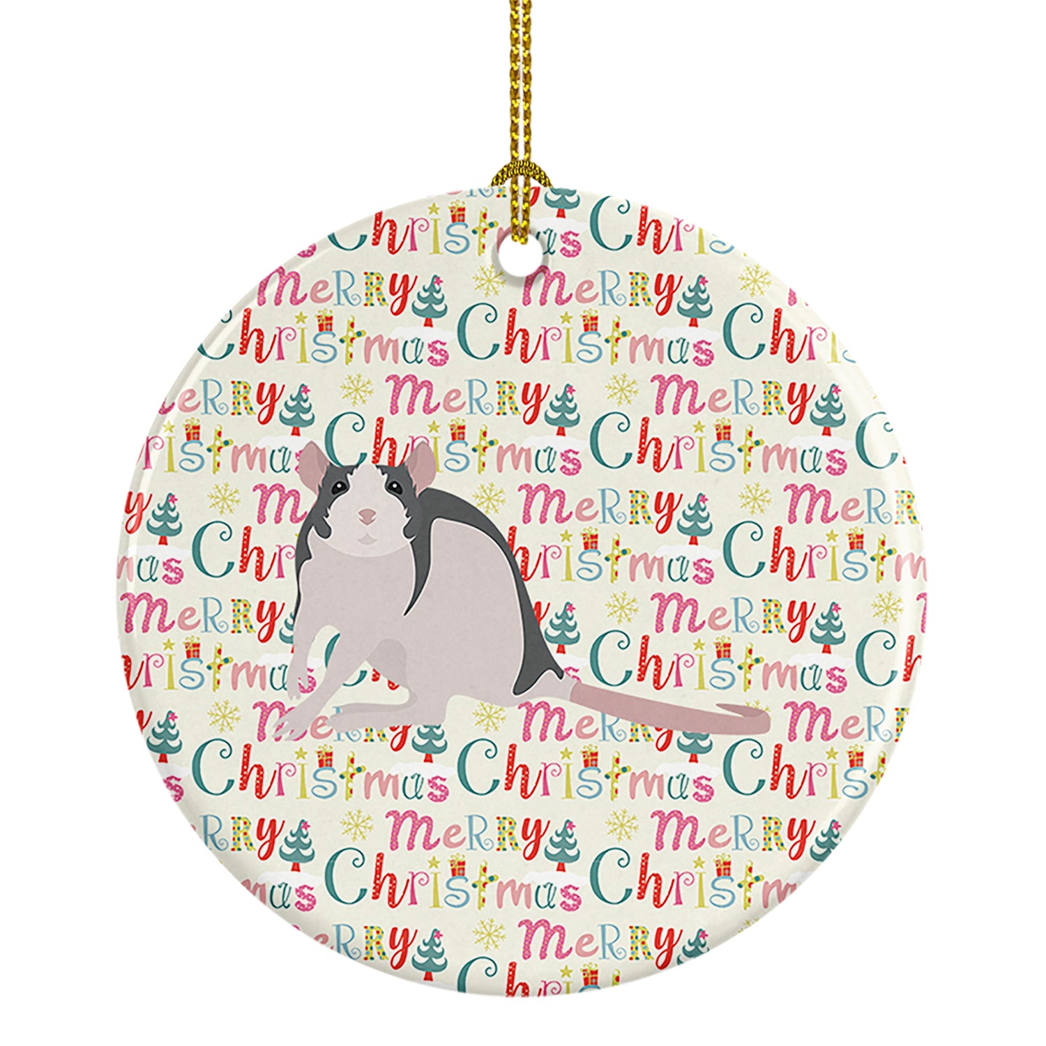 Buy this Husky Rat Christmas Ceramic Ornament